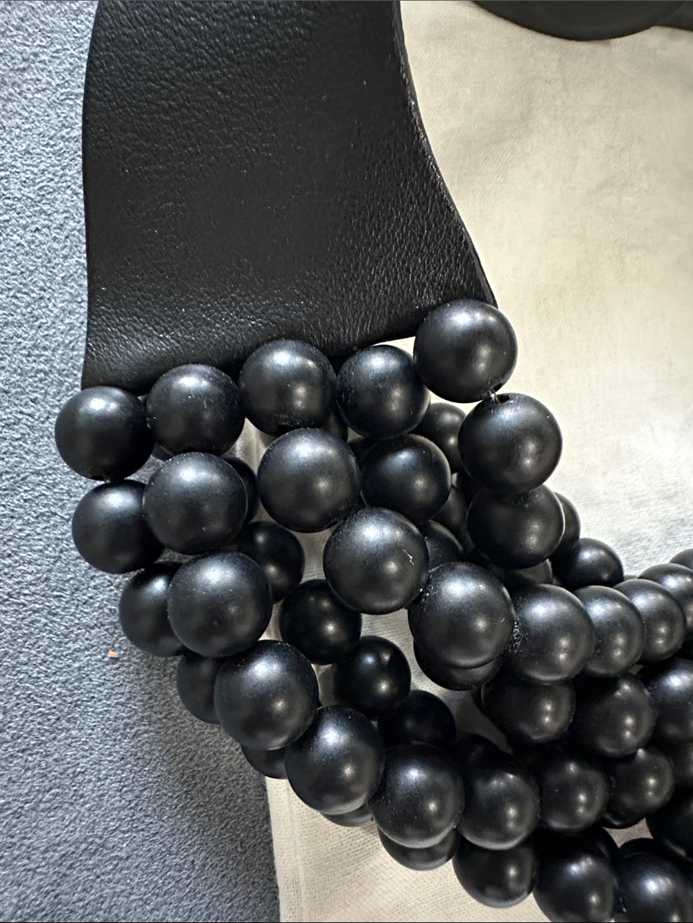 Fairchild Baldwin Black Multi-Strand Beaded Collar Necklace - Picture 4 of 5